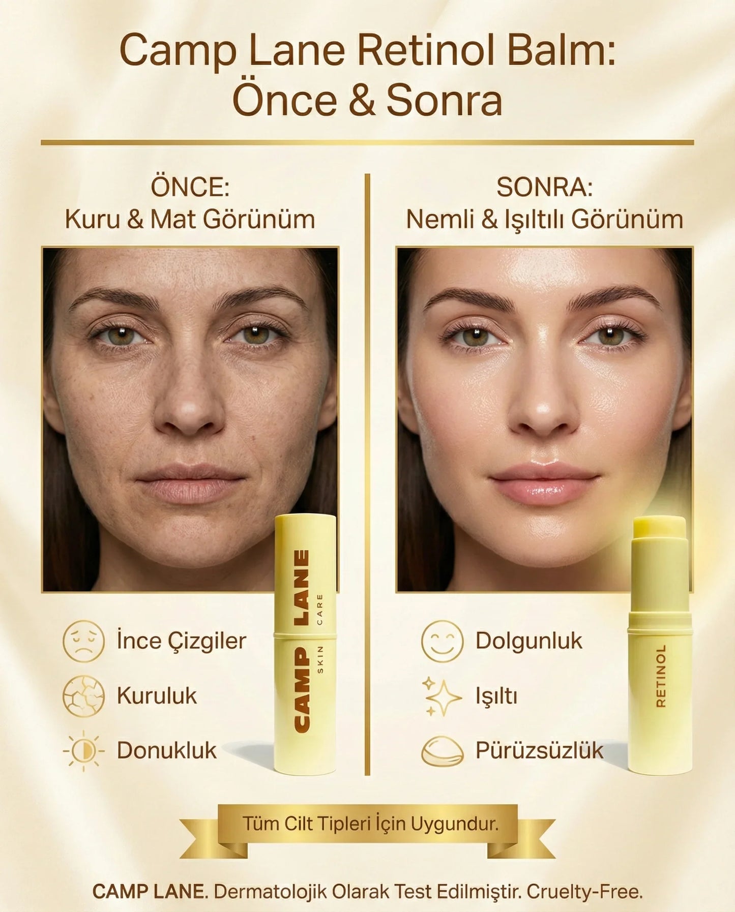 Retinol Cream Stick – Kırışıklık Karşıtı & Onarıcı (Göz ve Hassas Bölgeler)